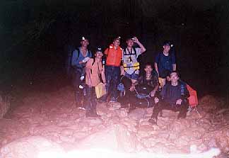 Inside Sulpan Cave: Frietz, Marlito, Cecile, Joey, Jay, Ambo and Alex